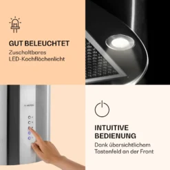 Barella Dunstabzugshaube 35,5 X 93,5 X 43 Cm Umluft 557 M³/h LED Aktivkohlefilter -Deutschland Klarstein Verkaufs-Shop 10037864 de 0003 logo