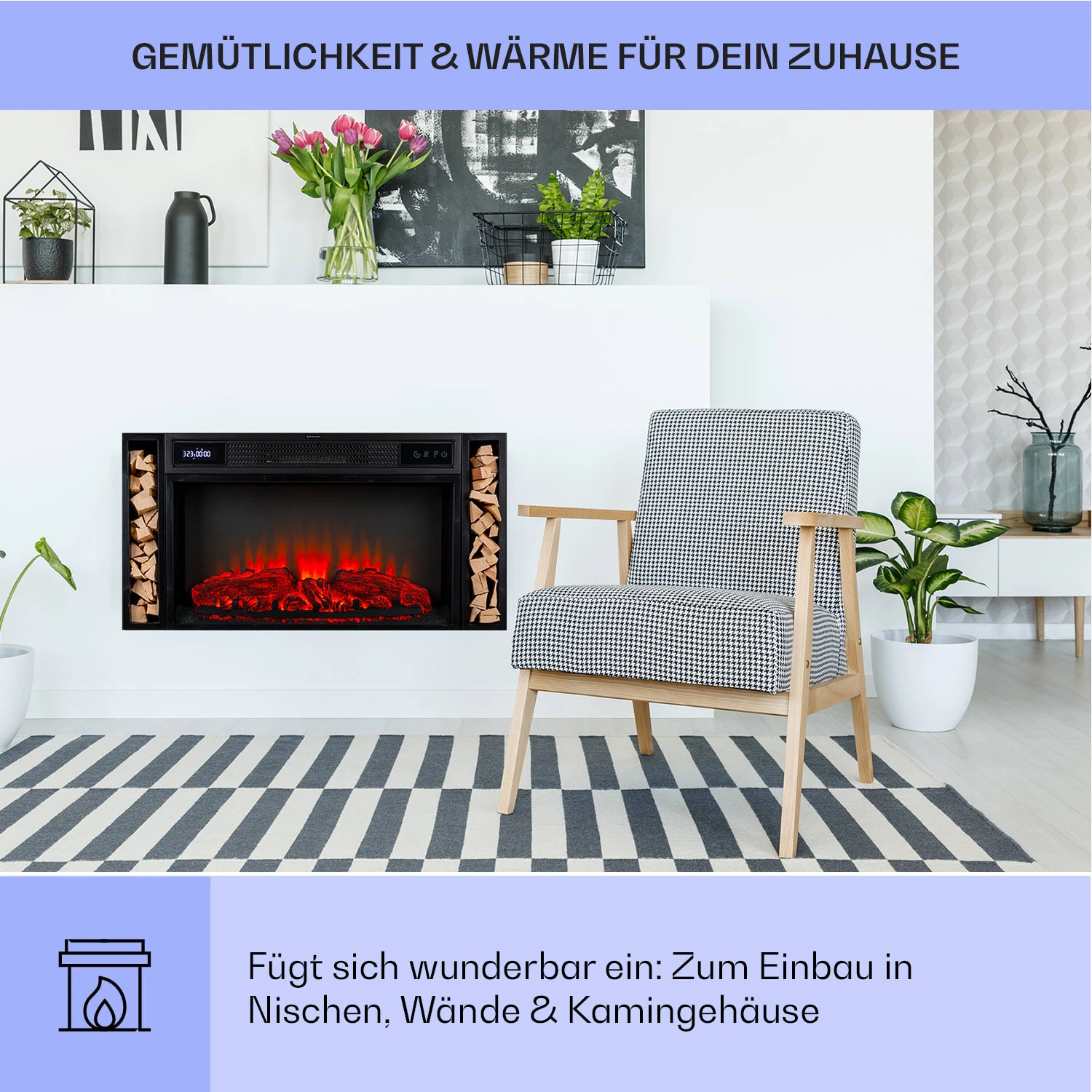 Villarrica Elektrokamin 1900 W LED-Technik Wandeinbau Fernbedienung Villarrica Elektrokamin 1900 W LED-Technik Wandeinbau Fernbedienung -Deutschland Klarstein Verkaufs-Shop 10038007 de 0004 usp
