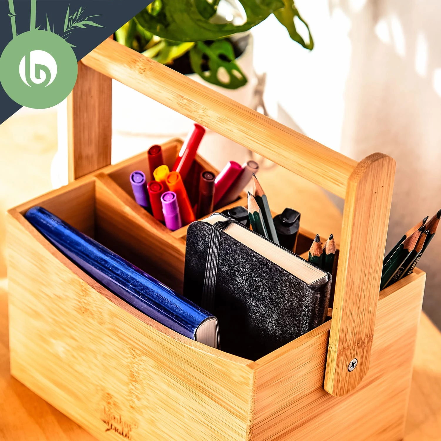 Schreibtischorganizer Tragegriff 4 Fächer 22,5x12x17cm Bambus Schreibtischorganizer Tragegriff 4 Fächer 22,5x12x17cm Bambus -Deutschland Klarstein Verkaufs-Shop 10038011 yy 0004 logo