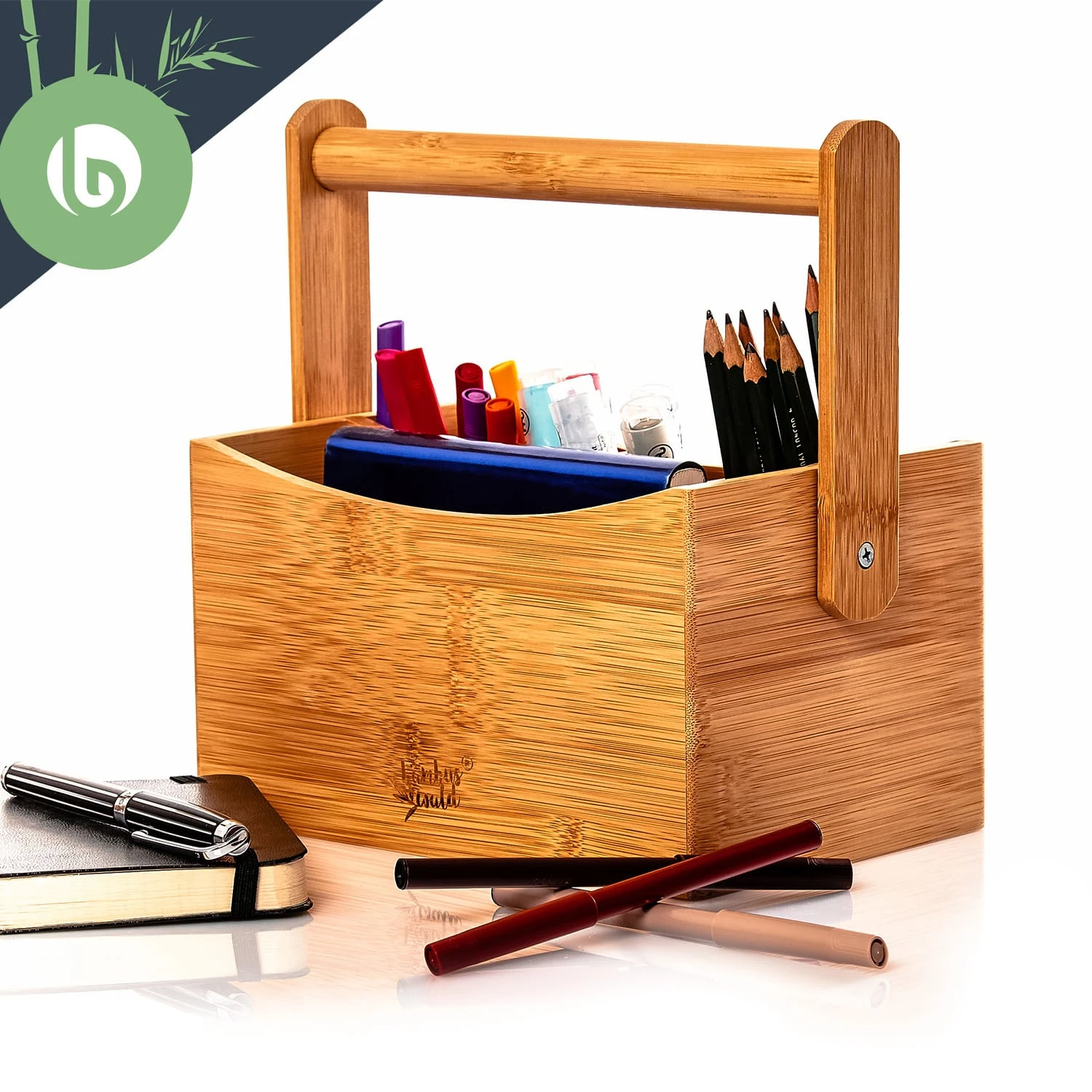 Schreibtischorganizer Tragegriff 4 Fächer 22,5x12x17cm Bambus Schreibtischorganizer Tragegriff 4 Fächer 22,5x12x17cm Bambus -Deutschland Klarstein Verkaufs-Shop 10038011 yy 0006 logo