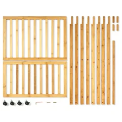 Garderobe Kleiderständer 4 Rollen 2 Ablagen 60x162x42,5 Cm 100% Bambus -Deutschland Klarstein Verkaufs-Shop 10038014 yy 0003 logo