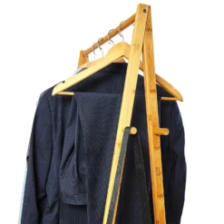 Garderobe Kleiderständer 4 Rollen 2 Ablagen 60x162x42,5 Cm 100% Bambus -Deutschland Klarstein Verkaufs-Shop 10038014 yy 0004 logo