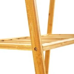 Garderobe Kleiderständer 4 Rollen 2 Ablagen 60x162x42,5 Cm 100% Bambus -Deutschland Klarstein Verkaufs-Shop 10038014 yy 0006 logo