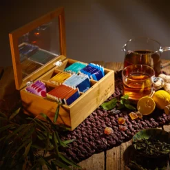 Teebox 6 Fächer 90 Teebeutel Kunststoff-Sichtfenster Bambus -Deutschland Klarstein Verkaufs-Shop 10038069 yy 0003 logo