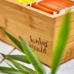 Teebox 6 Fächer 90 Teebeutel Kunststoff-Sichtfenster Bambus -Deutschland Klarstein Verkaufs-Shop 10038069 yy 0006 logo