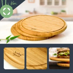 3er-Set Bambus-Frühstücksbrett Rund 25 X 1,6 X Cm (ØxH) Pflegeleicht -Deutschland Klarstein Verkaufs-Shop 10038082 yy 0003 logo