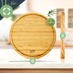 3er-Set Bambus-Frühstücksbrett Rund 25 X 1,6 X Cm (ØxH) Pflegeleicht -Deutschland Klarstein Verkaufs-Shop 10038082 yy 0006 logo