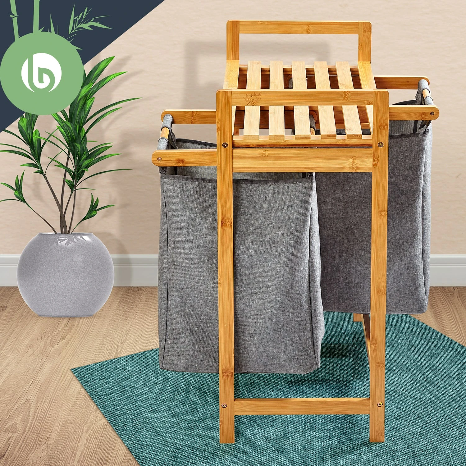 Wäschestation 2 herausnehmbare Säcke Bambus Baumwolle Wäschestation 2 Herausnehmbare Säcke Bambus Baumwolle -Deutschland Klarstein Verkaufs-Shop 10038102 yy 0007 logo