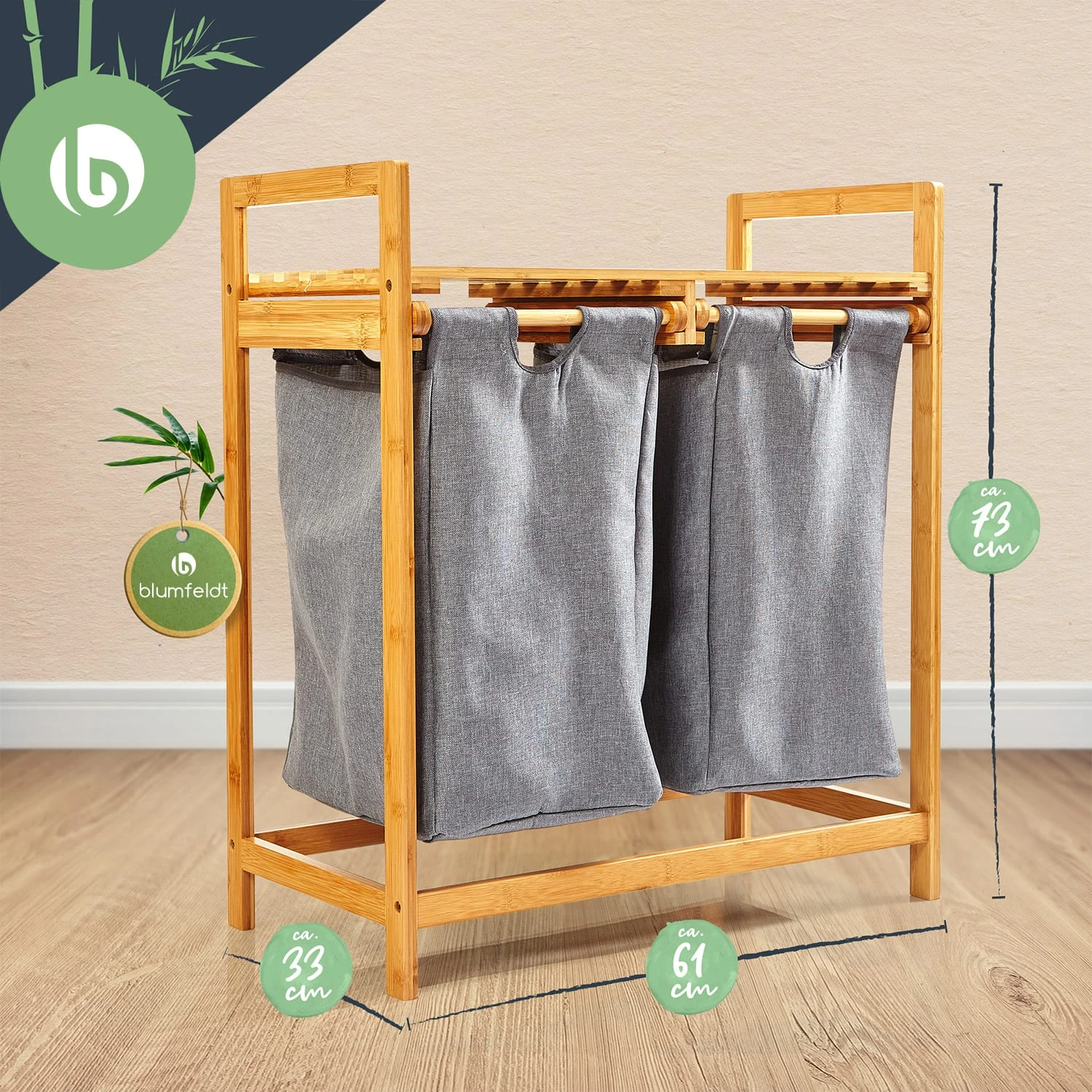 Wäschestation 2 herausnehmbare Säcke Bambus Baumwolle Wäschestation 2 Herausnehmbare Säcke Bambus Baumwolle -Deutschland Klarstein Verkaufs-Shop 10038102 yy 0008 logo