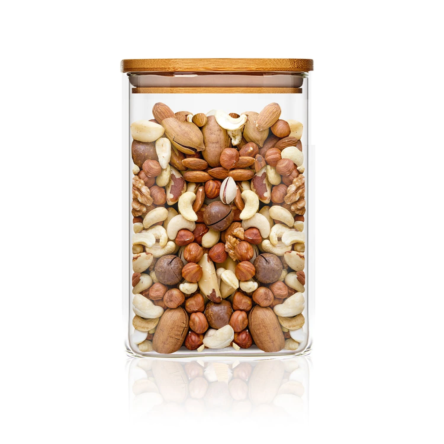 Eckiges Glas mit Bambusdeckel luftdicht mit Silikonring 10x16x10 cm 1200 ml Eckiges Glas Mit Bambusdeckel Luftdicht Mit Silikonring 10x16x10 Cm 1200 Ml -Deutschland Klarstein Verkaufs-Shop 10038103 yy 0001 titel