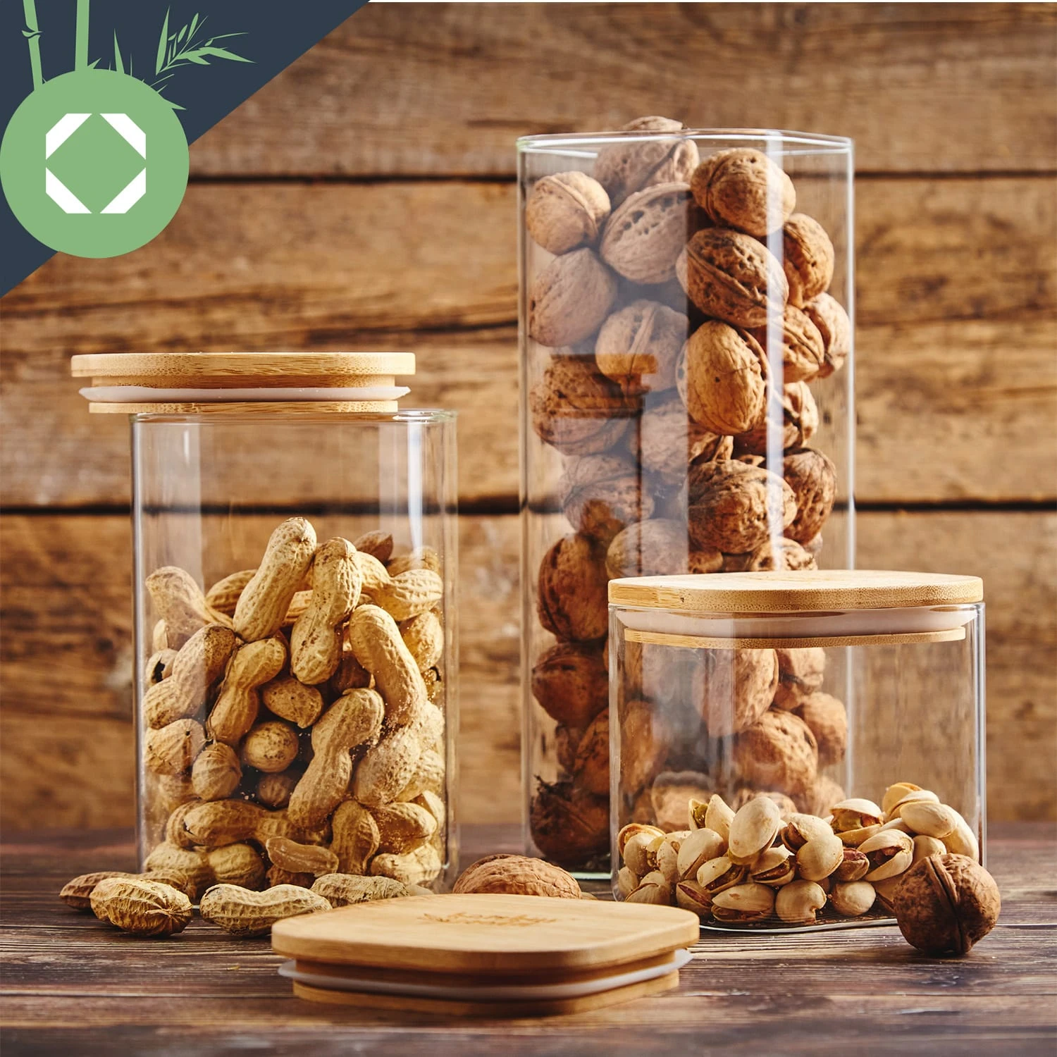Eckiges Glas mit Bambusdeckel luftdicht mit Silikonring 10x16x10 cm 1200 ml Eckiges Glas Mit Bambusdeckel Luftdicht Mit Silikonring 10x16x10 Cm 1200 Ml -Deutschland Klarstein Verkaufs-Shop 10038103 yy 0004 logo