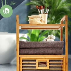 2-in-1 Standregal 2 Ablagefächer Herausnehmbarer Korb Bambus Baumwolle -Deutschland Klarstein Verkaufs-Shop 10038135 yy 0005 logo