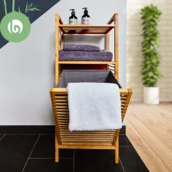 2-in-1 Standregal 2 Ablagefächer Herausnehmbarer Korb Bambus Baumwolle -Deutschland Klarstein Verkaufs-Shop 10038135 yy 0006 logo