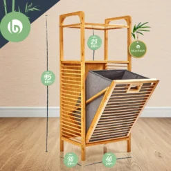 2-in-1 Standregal 2 Ablagefächer Herausnehmbarer Korb Bambus Baumwolle -Deutschland Klarstein Verkaufs-Shop 10038135 yy 0008 logo