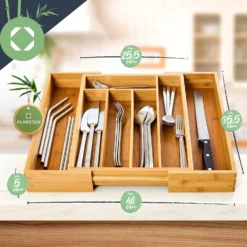 Besteckkasten 5-7 Fächer Max. 40 X 5 X 35,5 Cm Bambus -Deutschland Klarstein Verkaufs-Shop 10038140 yy 0009 logo
