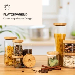 Stapelglas Mit Bambusdeckel 1700 Ml Stapelbar Luftdicht -Deutschland Klarstein Verkaufs-Shop 10038240 de 0003 logo