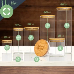 Rundes Glas Mit Bambusdeckel 4er-Set Inhalt: 600 Ml, 1000 Ml, 1500 Ml, 1800 Ml 7 Rundes Glas Mit Bambusdeckel 4er-Set Inhalt: 600 Ml, 1000 Ml, 1500 Ml, 1800 Ml -Deutschland Klarstein Verkaufs-Shop 10038254 yy 0008 logo