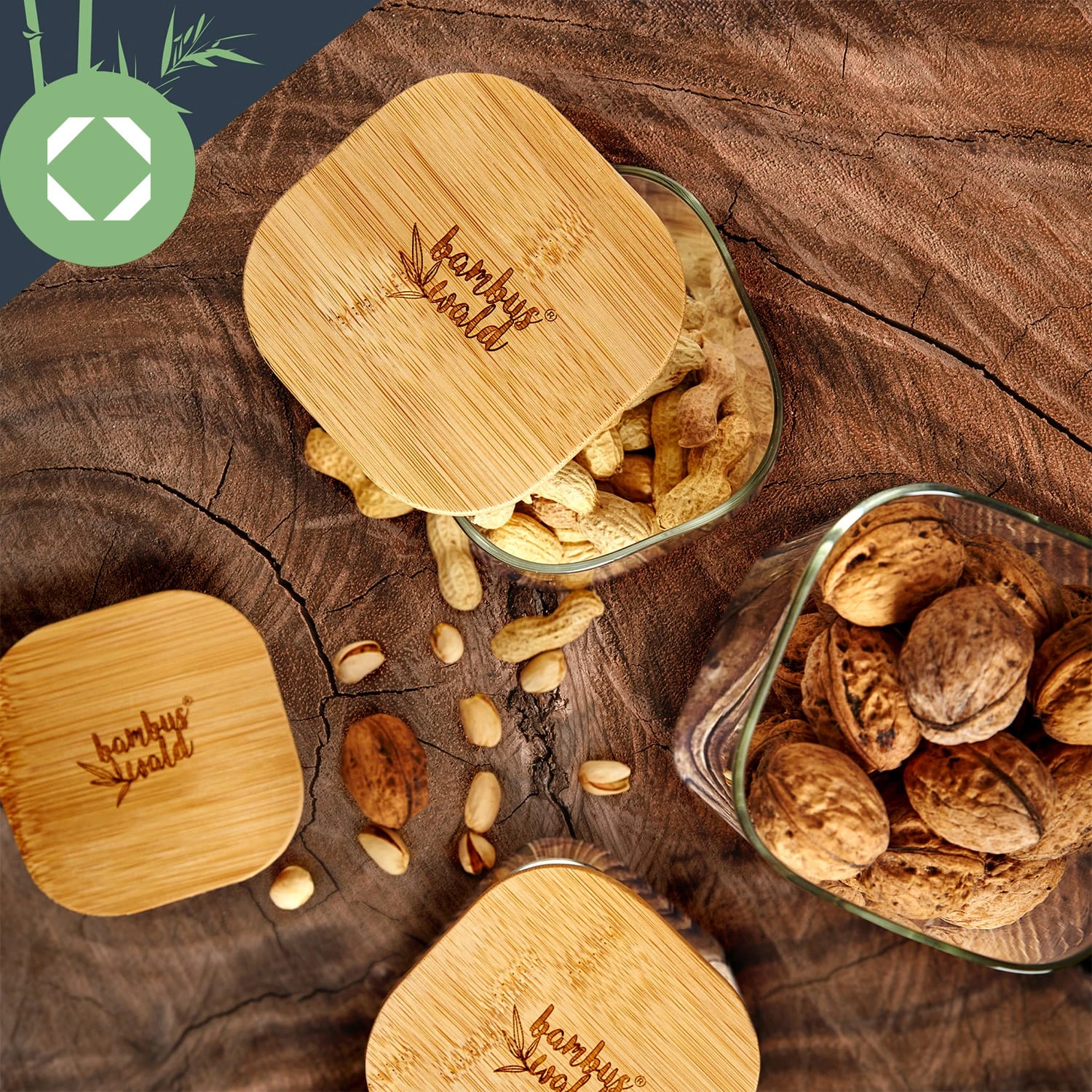 Eckiges Glas mit Bambusdeckel luftdicht mit Silikonring 10x10x10 cm 3x 700 ml Eckiges Glas Mit Bambusdeckel Luftdicht Mit Silikonring 10x10x10 Cm 3x 700 Ml -Deutschland Klarstein Verkaufs-Shop 10038258 yy 0005 logo