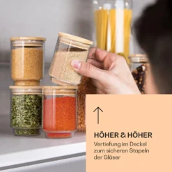 Gewürzgläser Bambusdeckel 10 Stück Je 150 Ml Luftdicht Stapelbar -Deutschland Klarstein Verkaufs-Shop 10038311 de 0006 logo