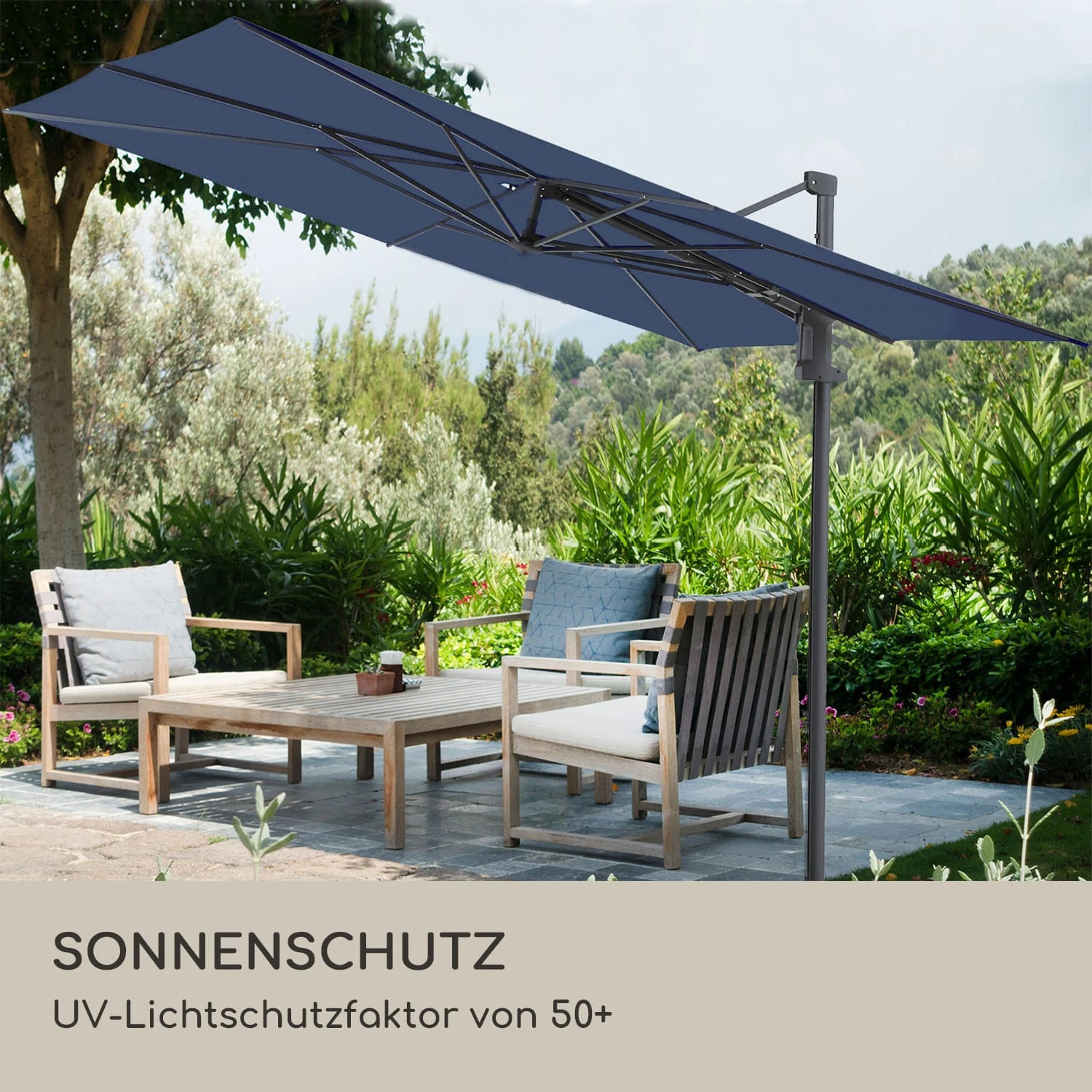 Saint-Tropez Ampelschirm 3-Achsen-Rotation 360° drehbar 3 x 3,55 m UV-Schutz 50+ Saint-Tropez Ampelschirm 3-Achsen-Rotation 360° Drehbar 3 X 3,55 M UV-Schutz 50+ -Deutschland Klarstein Verkaufs-Shop 10038319 de 0005 logo