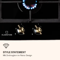 Victoria Domino Gaskochfeld 2-flammig Sabaf-Brenner Glaskeramik Retro-Look 5 Victoria Domino Gaskochfeld 2-flammig Sabaf-Brenner Glaskeramik Retro-Look -Deutschland Klarstein Verkaufs-Shop 10038374 de 0006 logo