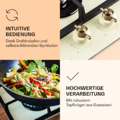 Victoria Domino Gaskochfeld 2-flammig Sabaf-Brenner Glaskeramik Retro-Look -Deutschland Klarstein Verkaufs-Shop 10038375 de 0005 logo