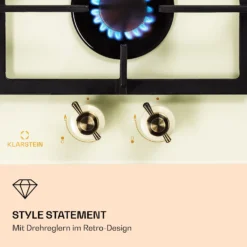 Victoria Domino Gaskochfeld 2-flammig Sabaf-Brenner Glaskeramik Retro-Look -Deutschland Klarstein Verkaufs-Shop 10038375 de 0006 logo