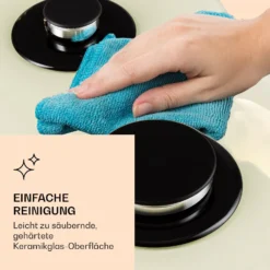 Victoria Domino Gaskochfeld 2-flammig Sabaf-Brenner Glaskeramik Retro-Look -Deutschland Klarstein Verkaufs-Shop 10038375 de 0007 logo