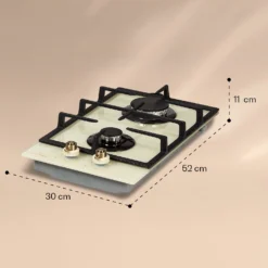 Victoria Domino Gaskochfeld 2-flammig Sabaf-Brenner Glaskeramik Retro-Look -Deutschland Klarstein Verkaufs-Shop 10038375 yy 0008 logo