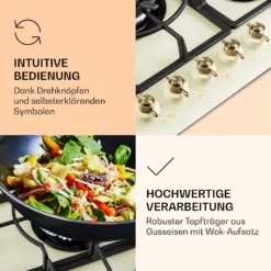 Victoria 5 Gaskochfeld 5-flammig Sabaf-Brenner Glaskeramik Retro-Look -Deutschland Klarstein Verkaufs-Shop 10038377 de 0005 logo