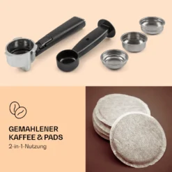 Pausa Espressomaker 1350 Watt 20 Bar Druck Wassertank: 1,4 Liter Edelstahl -Deutschland Klarstein Verkaufs-Shop 10038393 de 0003 logo