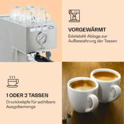 Pausa Espressomaker 1350 Watt 20 Bar Druck Wassertank: 1,4 Liter Edelstahl -Deutschland Klarstein Verkaufs-Shop 10038393 de 0004 logo