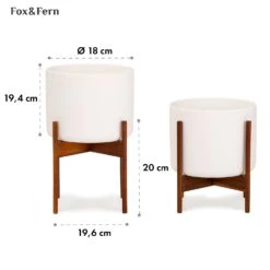 Thorn Blumentopf Mit Ständer 50er Jahre Stil 2er-Set Akazie 19,6x20x19,6 Cm -Deutschland Klarstein Verkaufs-Shop 10038441 yy 0006 usp