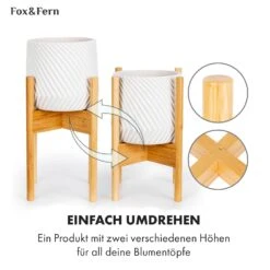 Zeist Pflanzenhalter 2 Höhen Kombinierbar Steck-Design Naturbelassen -Deutschland Klarstein Verkaufs-Shop 10038450 de 0005 usp