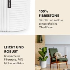 Hasselt Blumentopf Polystone Pflanzenfreundlich Handgemacht 3D-Optik -Deutschland Klarstein Verkaufs-Shop 10038547 de 0003 usp