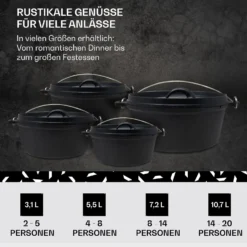 Galloway Dutch Oven 4.5 BBQ-Topf Gusseisen Größe S / 4.5 Qt 5 Galloway Dutch Oven 4.5 BBQ-Topf Gusseisen Größe S / 4.5 Qt -Deutschland Klarstein Verkaufs-Shop 10038580 de 0006 usp