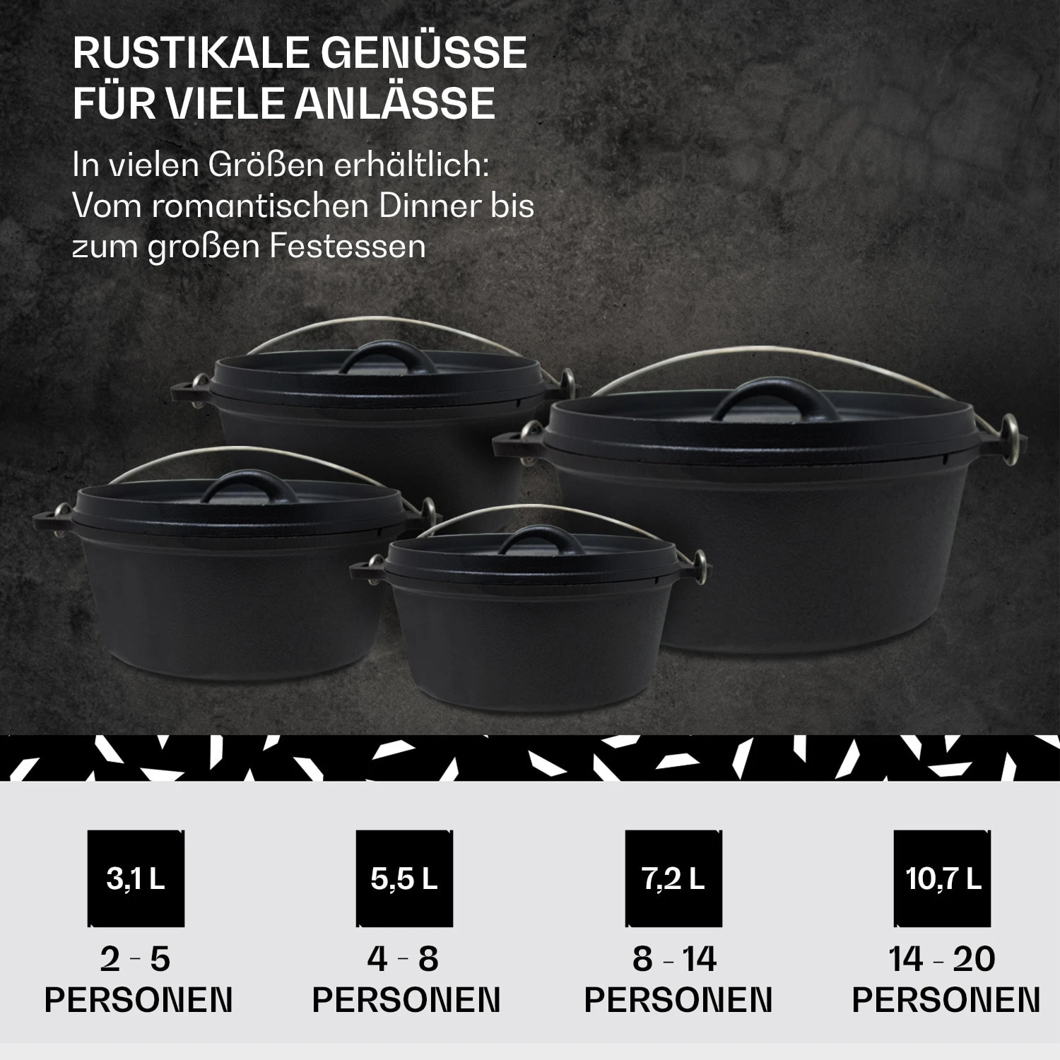 Galloway Dutch Oven 4.5 BBQ-Topf Gusseisen Größe S / 4.5 qt Galloway Dutch Oven 4.5 BBQ-Topf Gusseisen Größe S / 4.5 Qt -Deutschland Klarstein Verkaufs-Shop 10038580 de 0006 usp