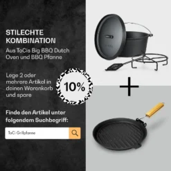 Galloway Dutch Oven 6.0 BBQ-Topf Gusseisen Voreingebrannt Größe M / 6 Qt -Deutschland Klarstein Verkaufs-Shop 10038581 de 0007 usp