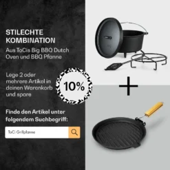Galloway Dutch Oven 9.0 BBQ-Topf Gusseisen Standfüße Größe L / 9 Qt 6 Galloway Dutch Oven 9.0 BBQ-Topf Gusseisen Standfüße Größe L / 9 Qt -Deutschland Klarstein Verkaufs-Shop 10038586 de 0007 usp