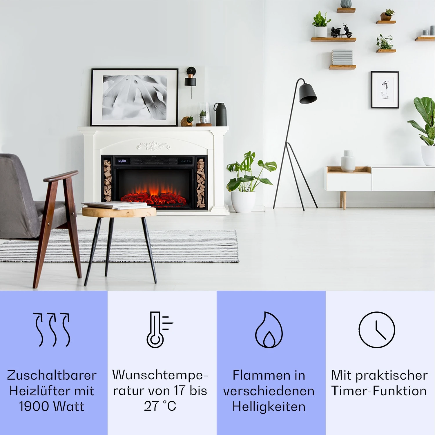 Saint Helens Elektrokamin 1900 W LED-Technik Fernbedienung Saint Helens Elektrokamin 1900 W LED-Technik Fernbedienung -Deutschland Klarstein Verkaufs-Shop 10038615 de 0003 usp