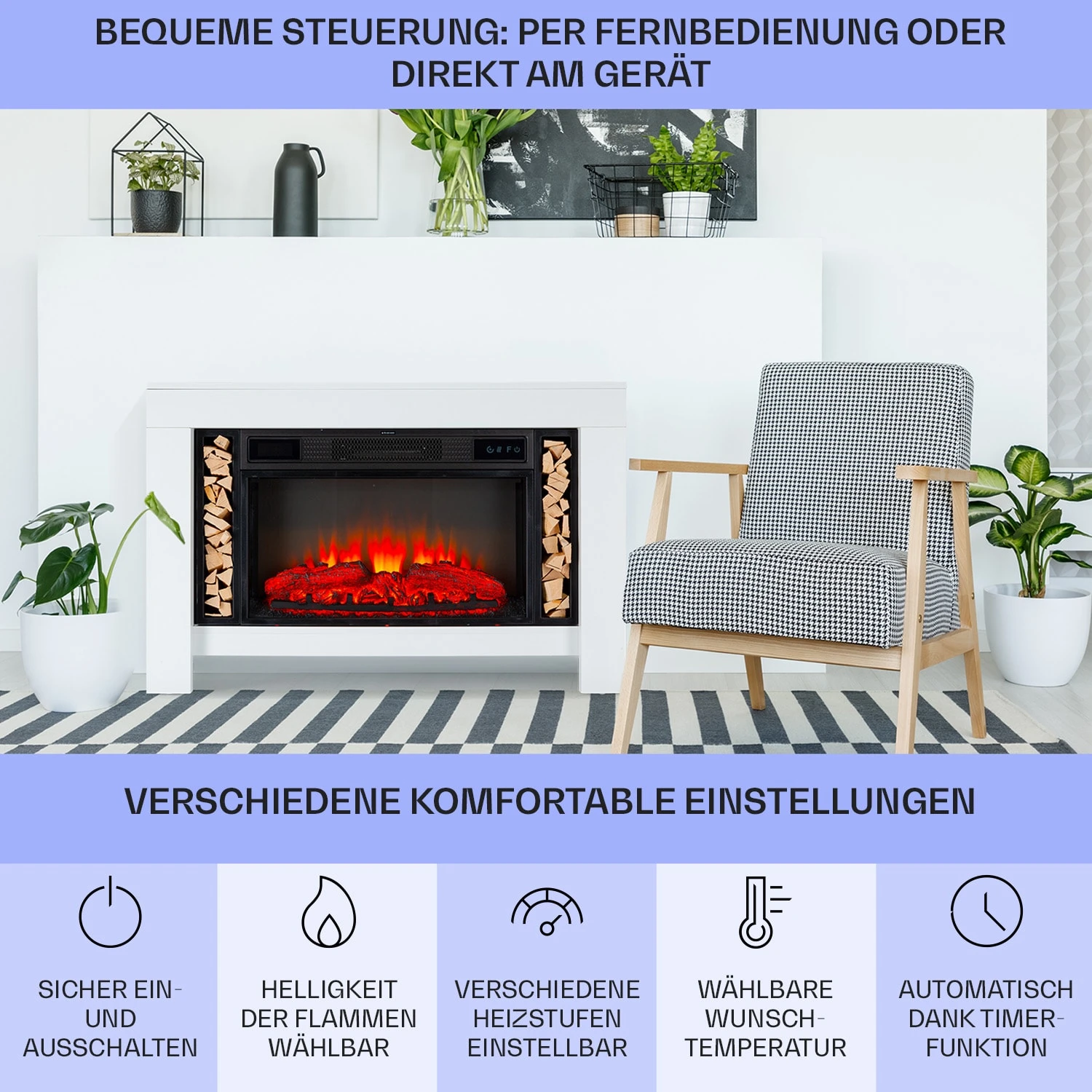 Studio Loft 2 Elektrokamin 1900 W LED-Technik Fernbedienung Studio Loft 2 Elektrokamin 1900 W LED-Technik Fernbedienung -Deutschland Klarstein Verkaufs-Shop 10038617 de 0006 usp