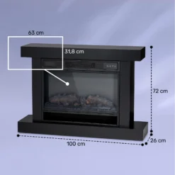 Vulsini Hideaway Elektrokamin 1900 W LED-Technik Fernbedienung -Deutschland Klarstein Verkaufs-Shop 10038619 yy 0008 dimensions