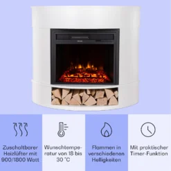 Loloru Elektrokamin Heizlüfter 900/1800W Wochentimer Fernbedienung -Deutschland Klarstein Verkaufs-Shop 10038631 de 0003 usp