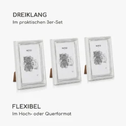 Lancaster Bilderrahmen Rechteckig 3er-Set 17x12 Cm Fotos Passepartout Holz -Deutschland Klarstein Verkaufs-Shop 10039304 de 0004 logo