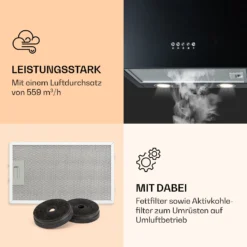 Monumenta Wandabzugshaube Aluminium 559m³/h LED EEK B -Deutschland Klarstein Verkaufs-Shop 10039393 de 0003 logo