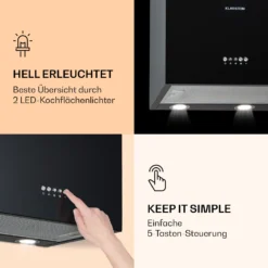 Monumenta Wandabzugshaube Aluminium 559m³/h LED EEK B -Deutschland Klarstein Verkaufs-Shop 10039393 de 0005 logo