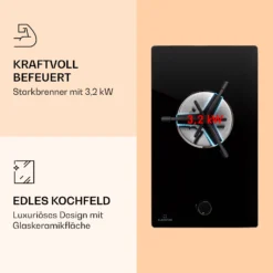 Trifecta 1 Gaskochfeld 1-flammig Starkbrenner Glaskeramik -Deutschland Klarstein Verkaufs-Shop 10039420 de 0003 logo