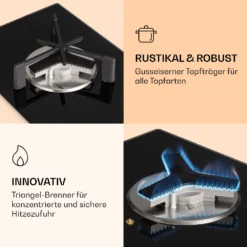 Trifecta 1 Gaskochfeld 1-flammig Starkbrenner Glaskeramik -Deutschland Klarstein Verkaufs-Shop 10039420 de 0004 logo