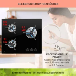 Trifecta 3 Gaskochfeld 3-flammig Gusseisen Glaskeramik -Deutschland Klarstein Verkaufs-Shop 10039421 de 0003 usp