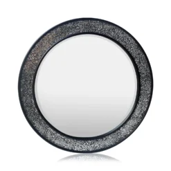 Cheyne Wandspiegel Holzrahmen Rund Ø 60 Cm Mosaik-Design